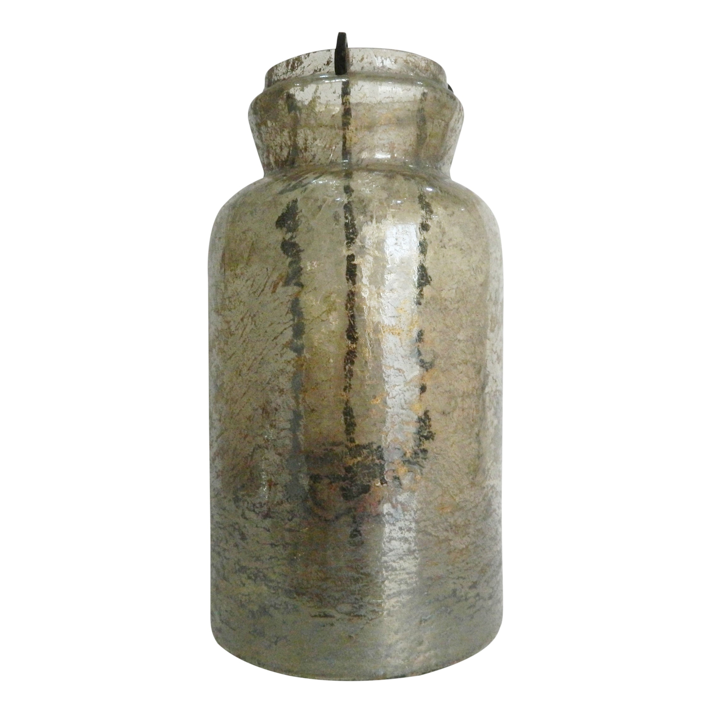 15 Inch Classic Candle Holder Rustic Glass Jar Farmhouse Design Brown-zoom-1