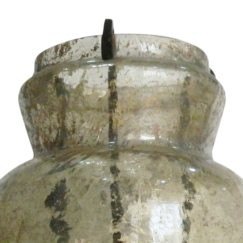 15 Inch Classic Candle Holder Rustic Glass Jar Farmhouse Design Brown-zoom-
