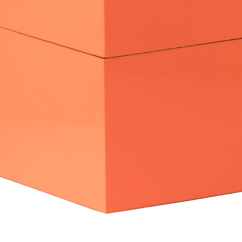 Neo 14 11 Inch Decorative Boxes Geometric Metal Accents Orange Set Of 2-zoom-