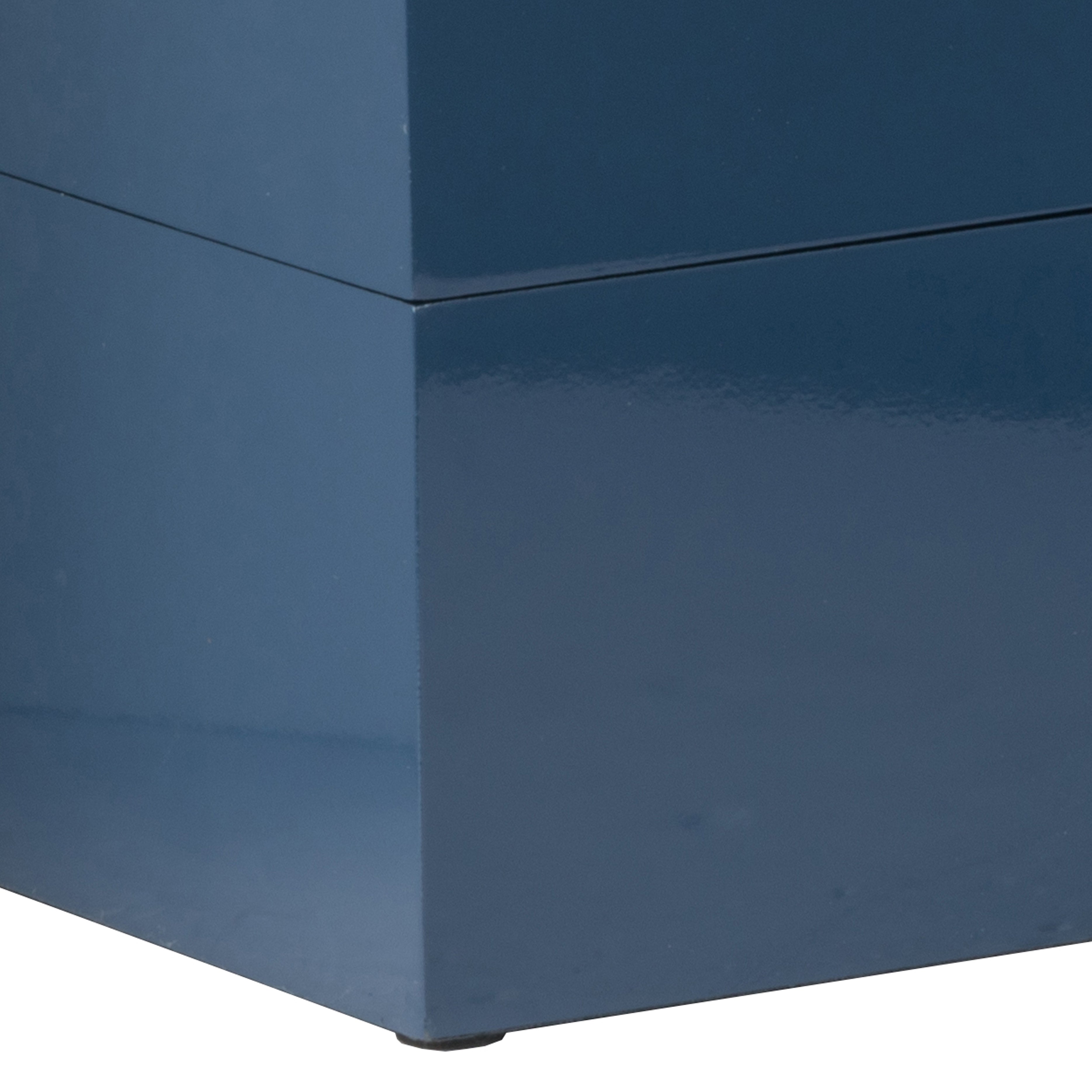 Neo 14 11 Inch Decorative Boxes Geometric Metal Accents Blue Set Of 2-zoom-4