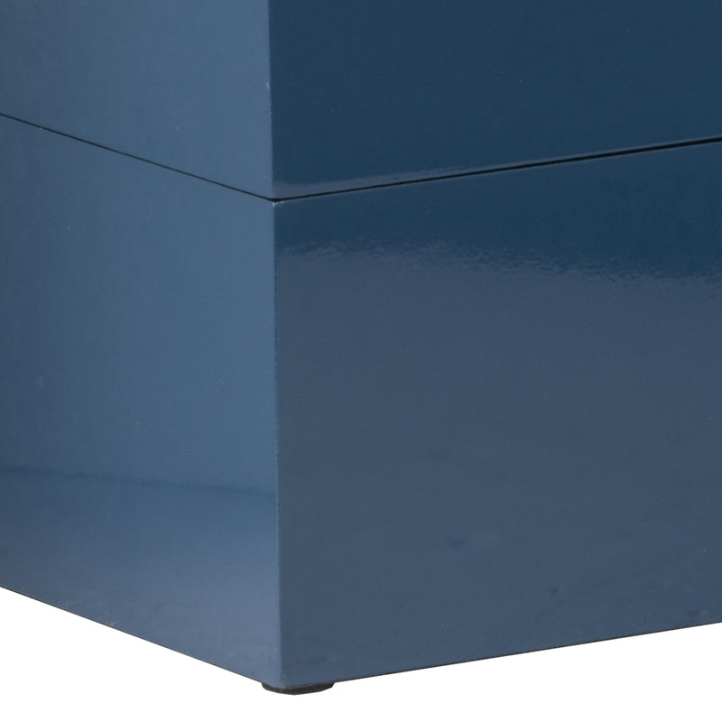 Neo 14 11 Inch Decorative Boxes Geometric Metal Accents Blue Set Of 2-zoom-