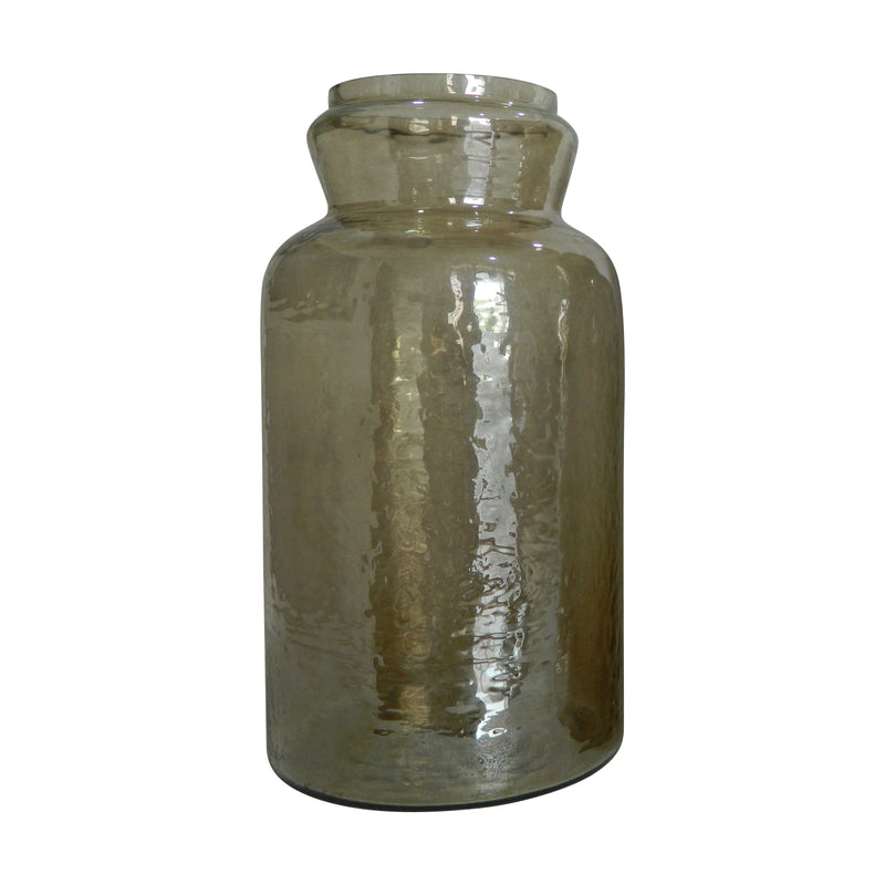Rio 15 Inch Classic Candle Holder Rustic Farmhouse Glass Jar Design Taupe-zoom-