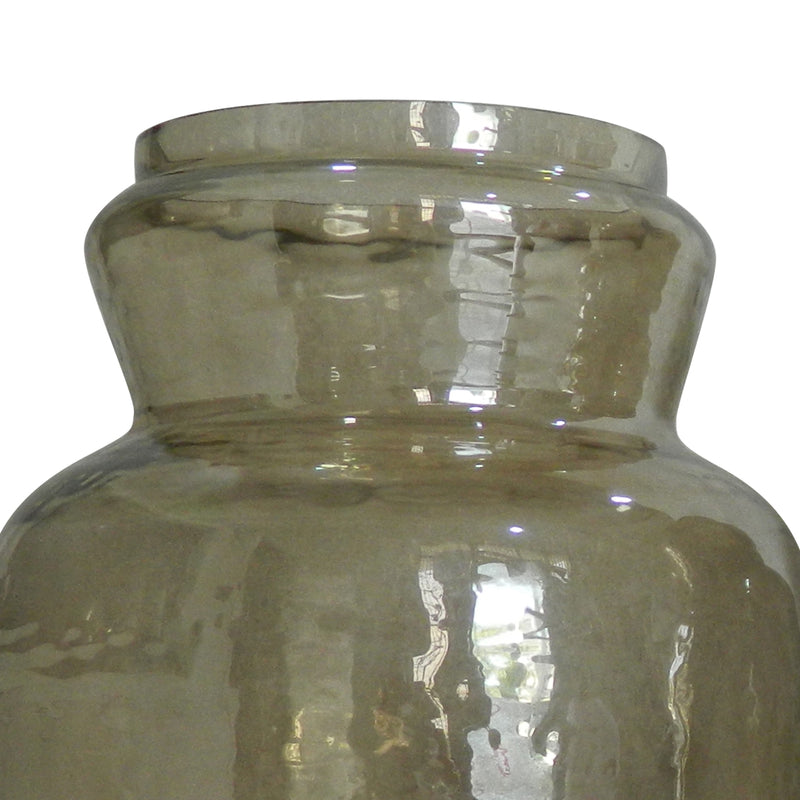 Rio 15 Inch Classic Candle Holder Rustic Farmhouse Glass Jar Design Taupe-zoom-