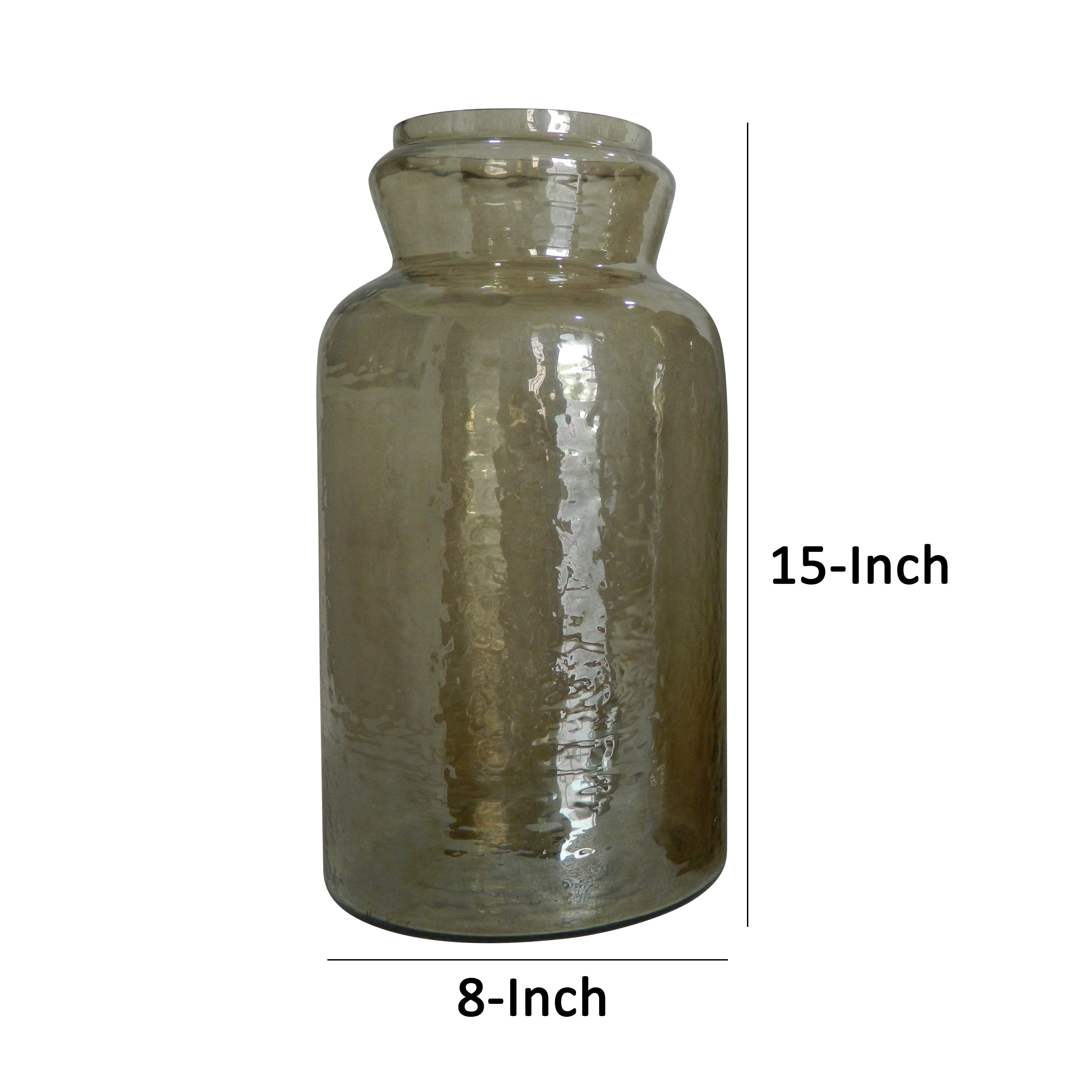 Rio 15 Inch Classic Candle Holder Rustic Farmhouse Glass Jar Design Taupe-zoom-5