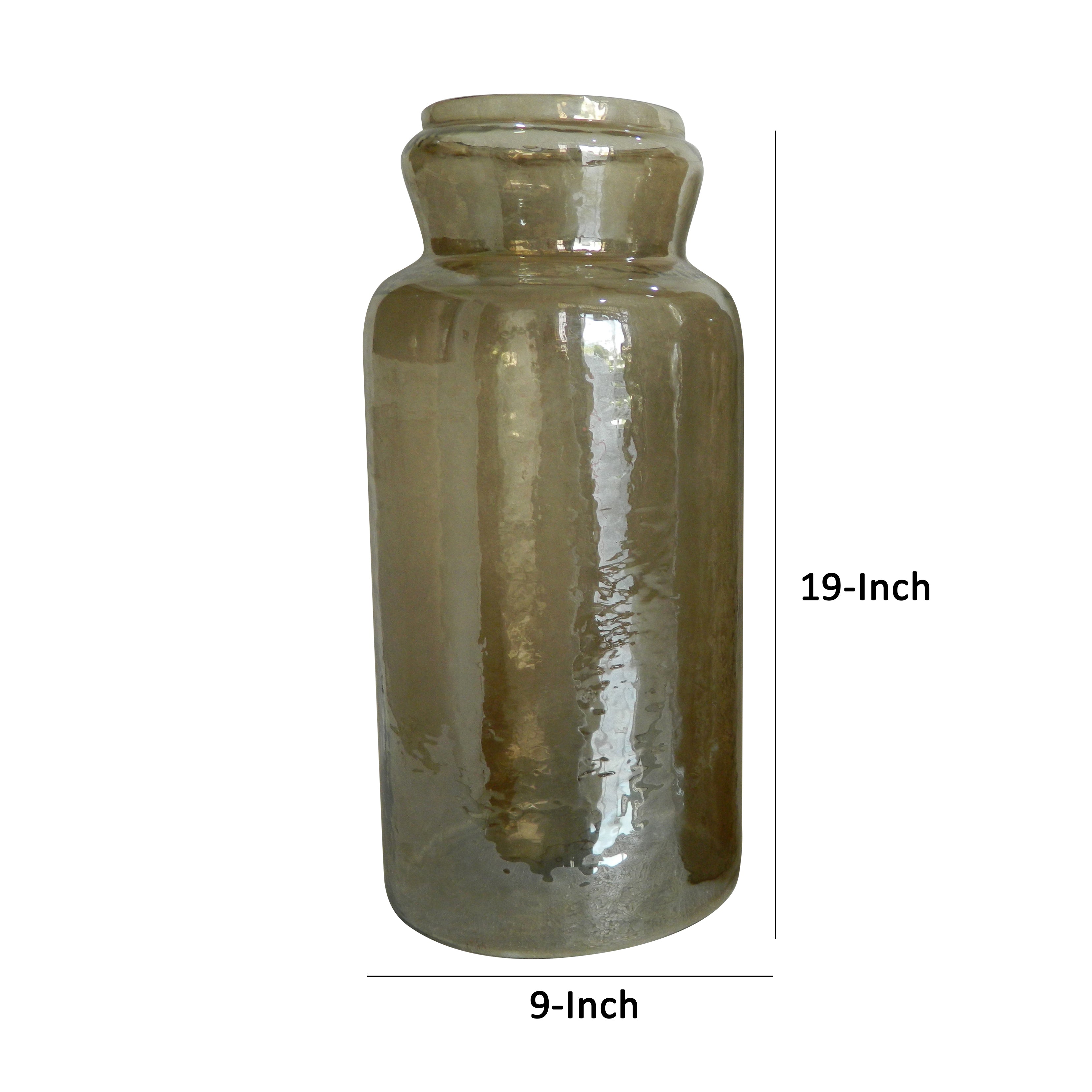 Rio 19 Inch Classic Large Candle Holder Rustic Glass Jar Design Taupe-zoom-5