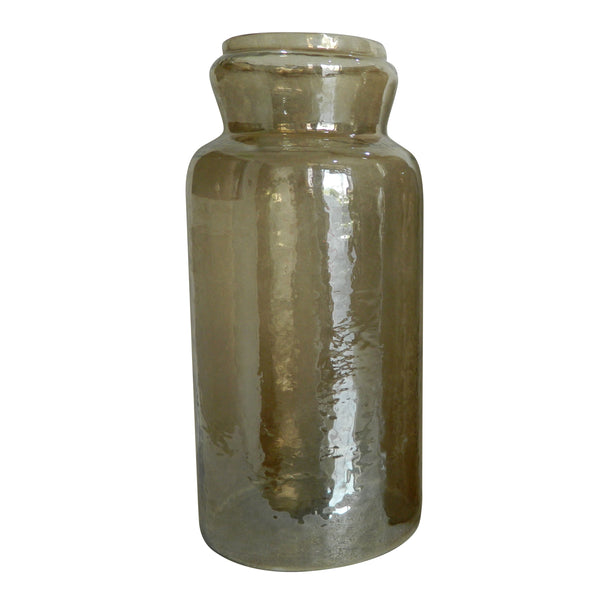 Rio 19 Inch Classic Large Candle Holder Rustic Glass Jar Design Taupe