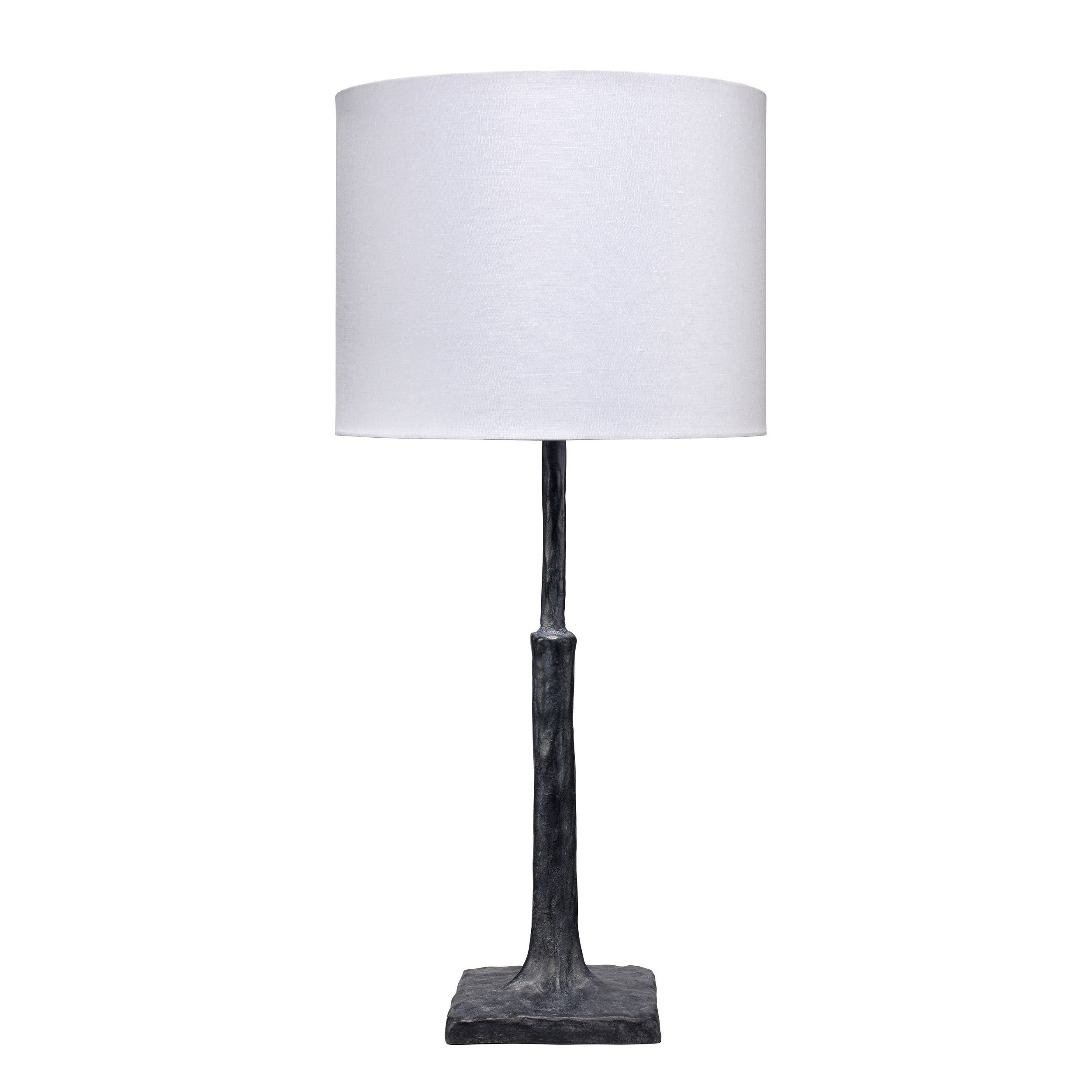 31 Inch Modern Table Lamp Handcrafted Polyresin Base Linen Shade Black-zoom-1