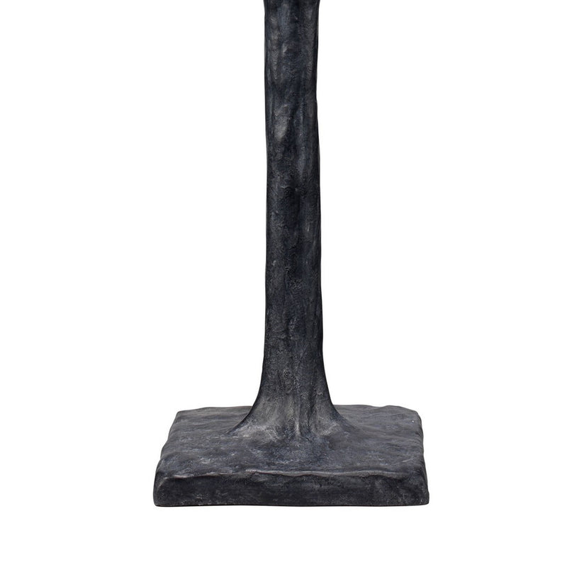 31 Inch Modern Table Lamp Handcrafted Polyresin Base Linen Shade Black-zoom-