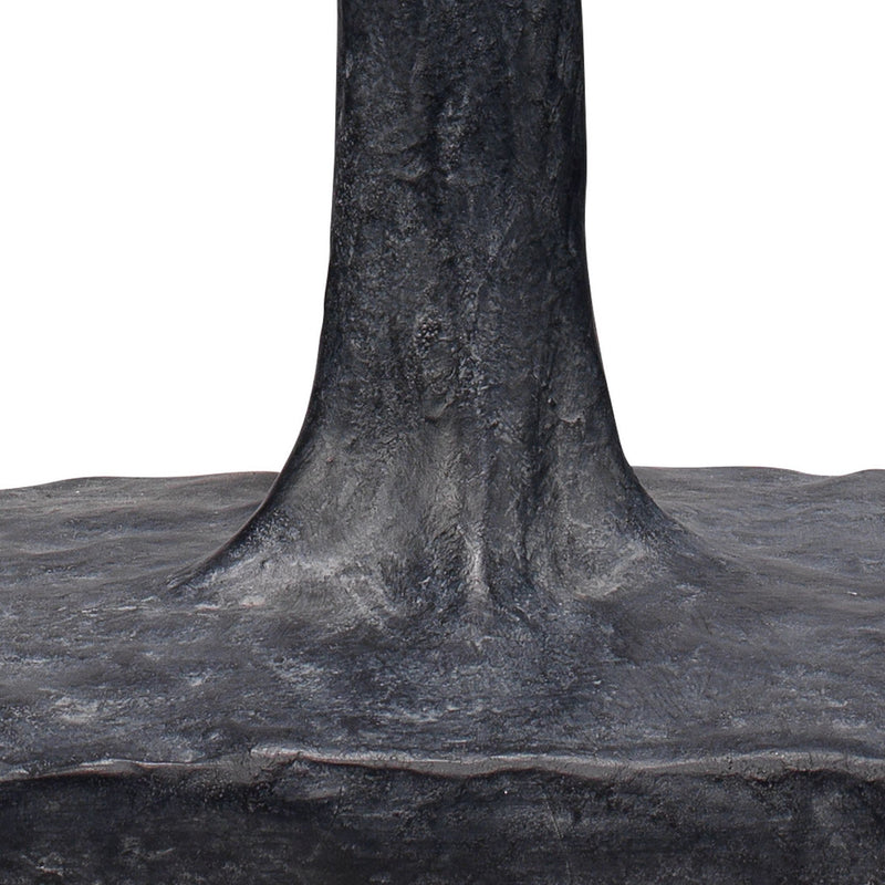 31 Inch Modern Table Lamp Handcrafted Polyresin Base Linen Shade Black-zoom-