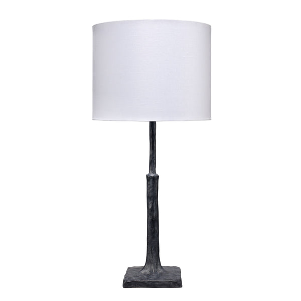 31 Inch Modern Table Lamp Handcrafted Polyresin Base Linen Shade Black