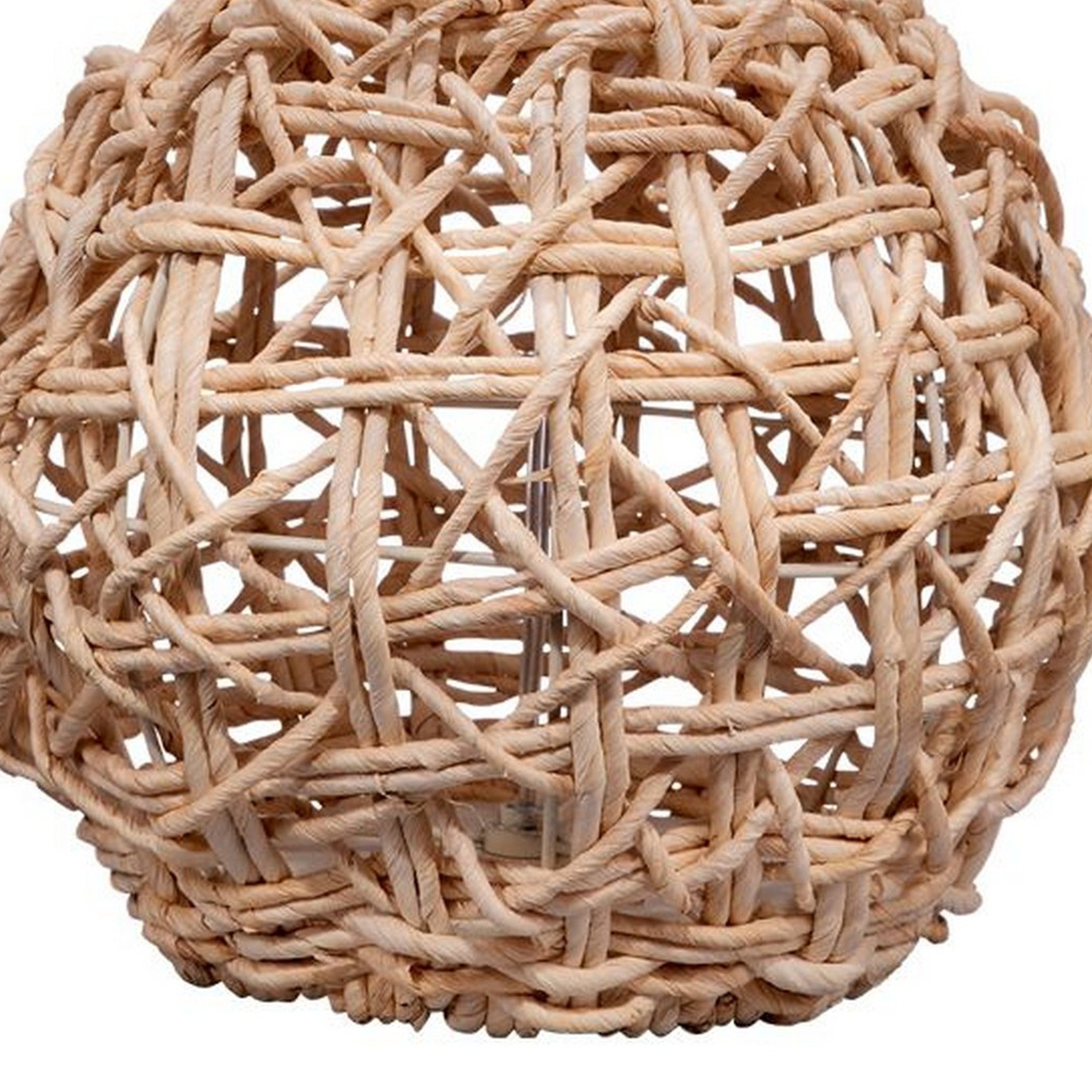25 Inch Table Lamp Elegant Handwoven Rope Base Linen Shade Natural Brown-zoom-3