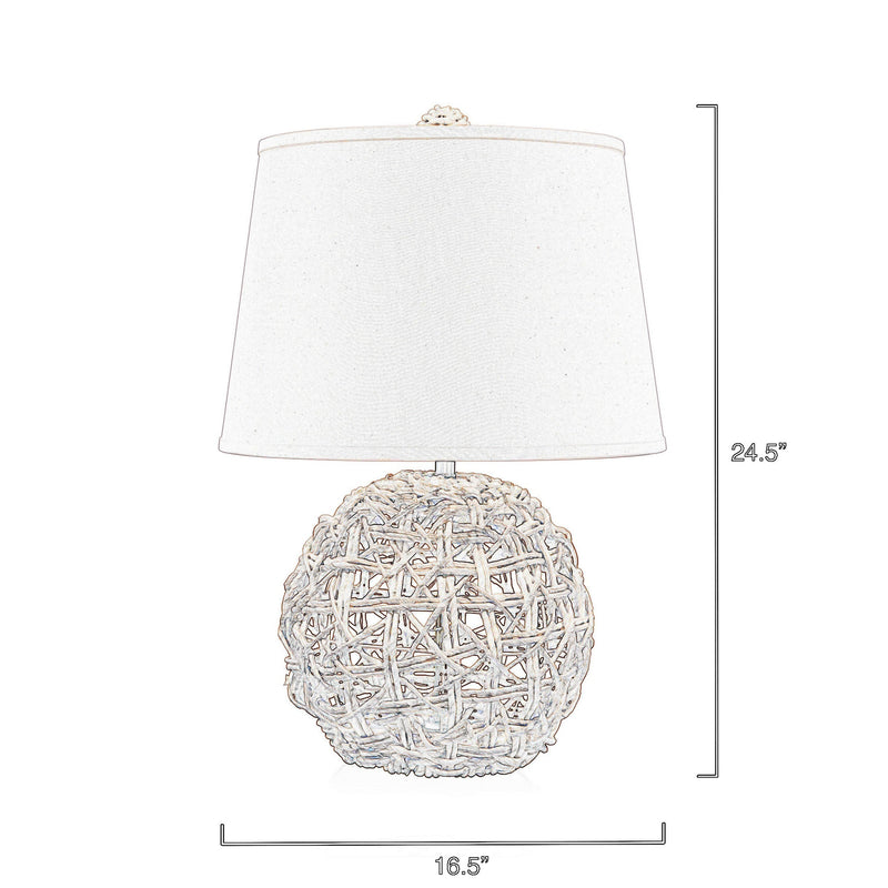 25 Inch Table Lamp Elegant Handwoven Rope Base Linen Shade Natural Brown-zoom-
