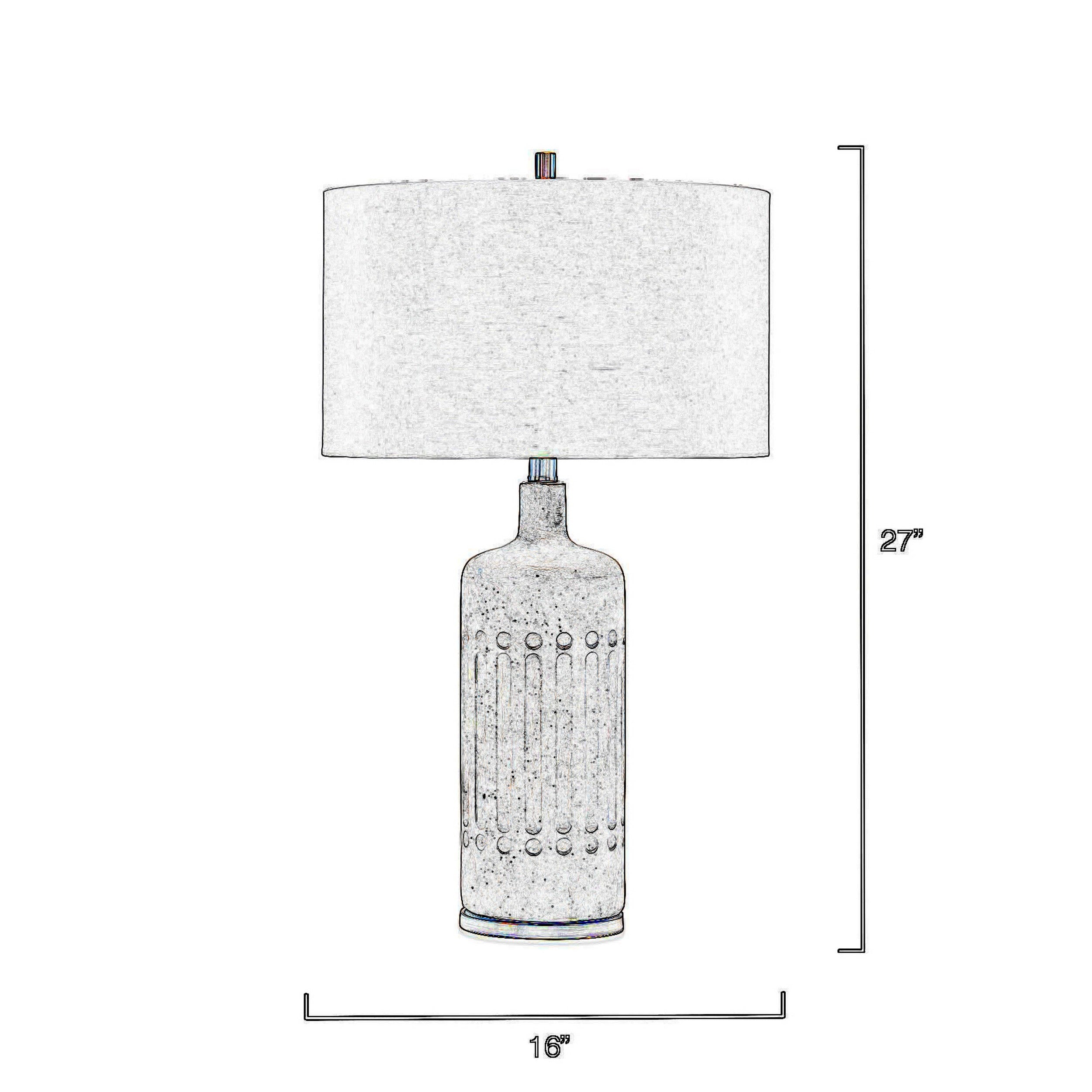 27 Inch Handmade Modern Table Lamp Ceramic Base Linen Shade Smooth Gray-zoom-5