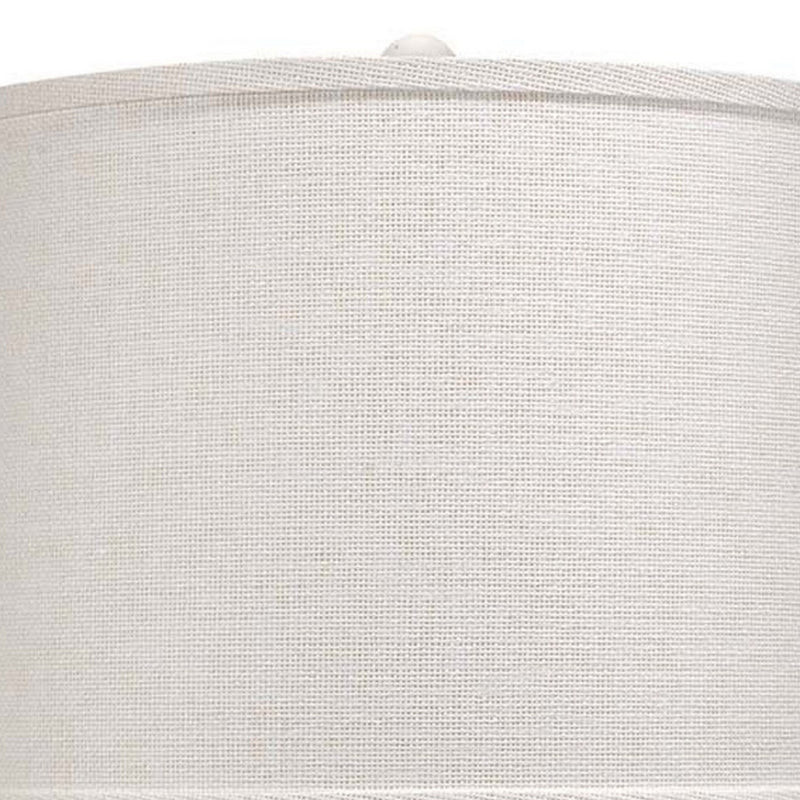 27 Inch Modern Table Lamp Handmade Ceramic Base Grasscloth Shade White-zoom-