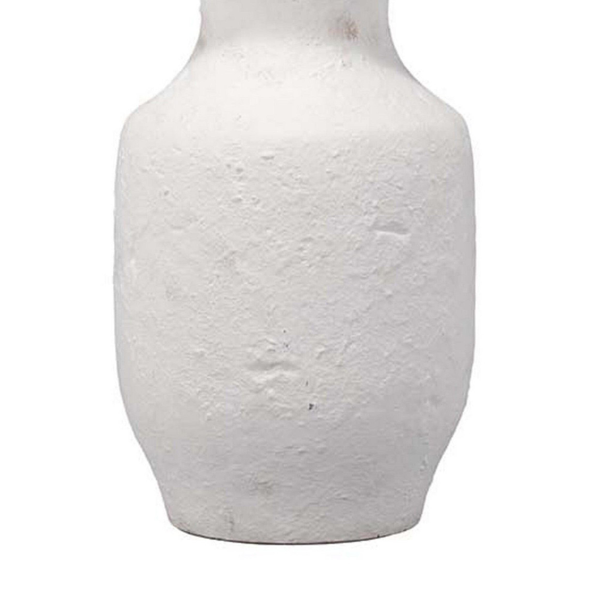 27 Inch Modern Table Lamp Handmade Ceramic Base Grasscloth Shade White-zoom-3