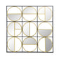 36 Inch Luxury Wall Decor 9 Round Mirrors, Gold Black Metal Frame