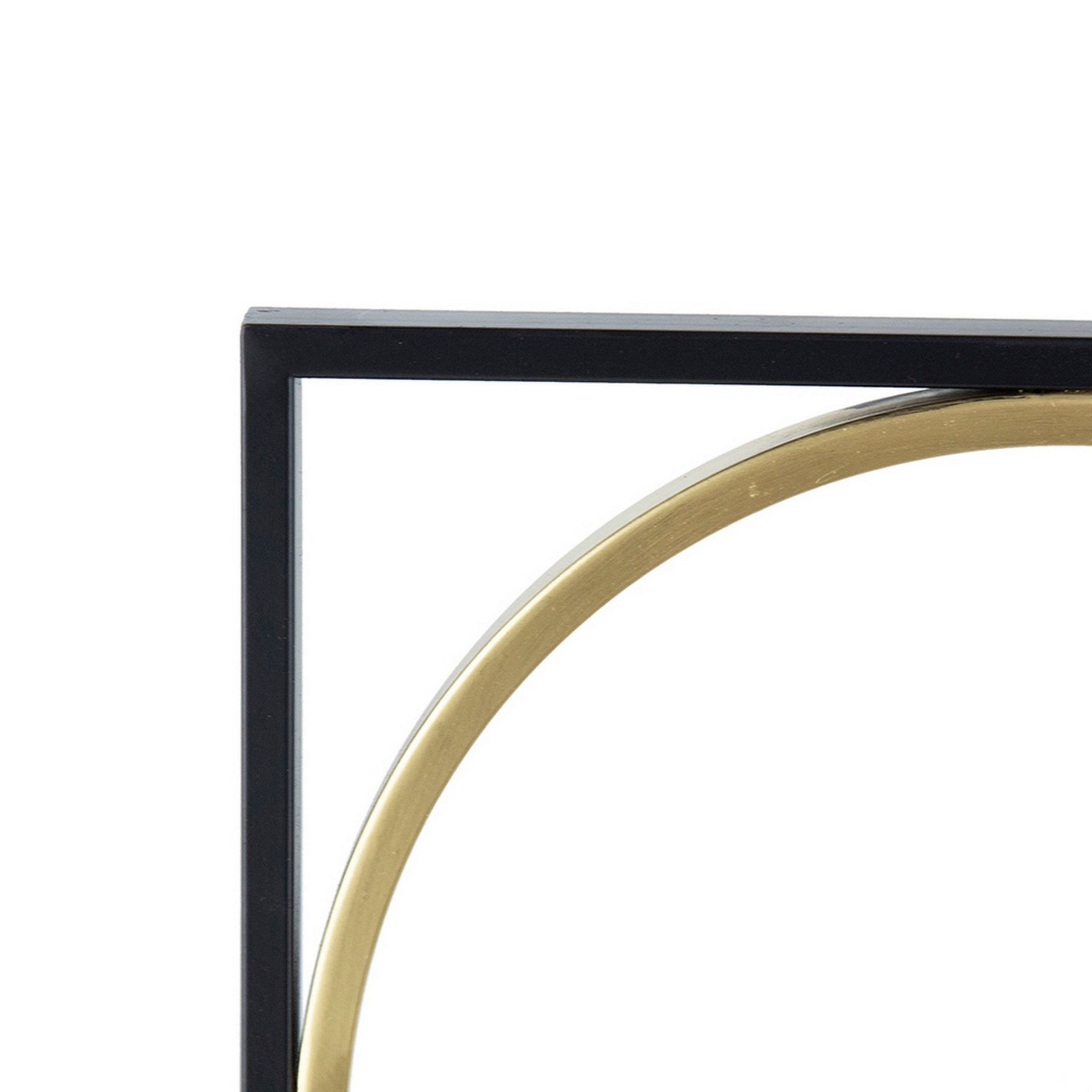 36 Inch Luxury Wall Decor 9 Round Mirrors, Gold Black Metal Frame-zoom-3