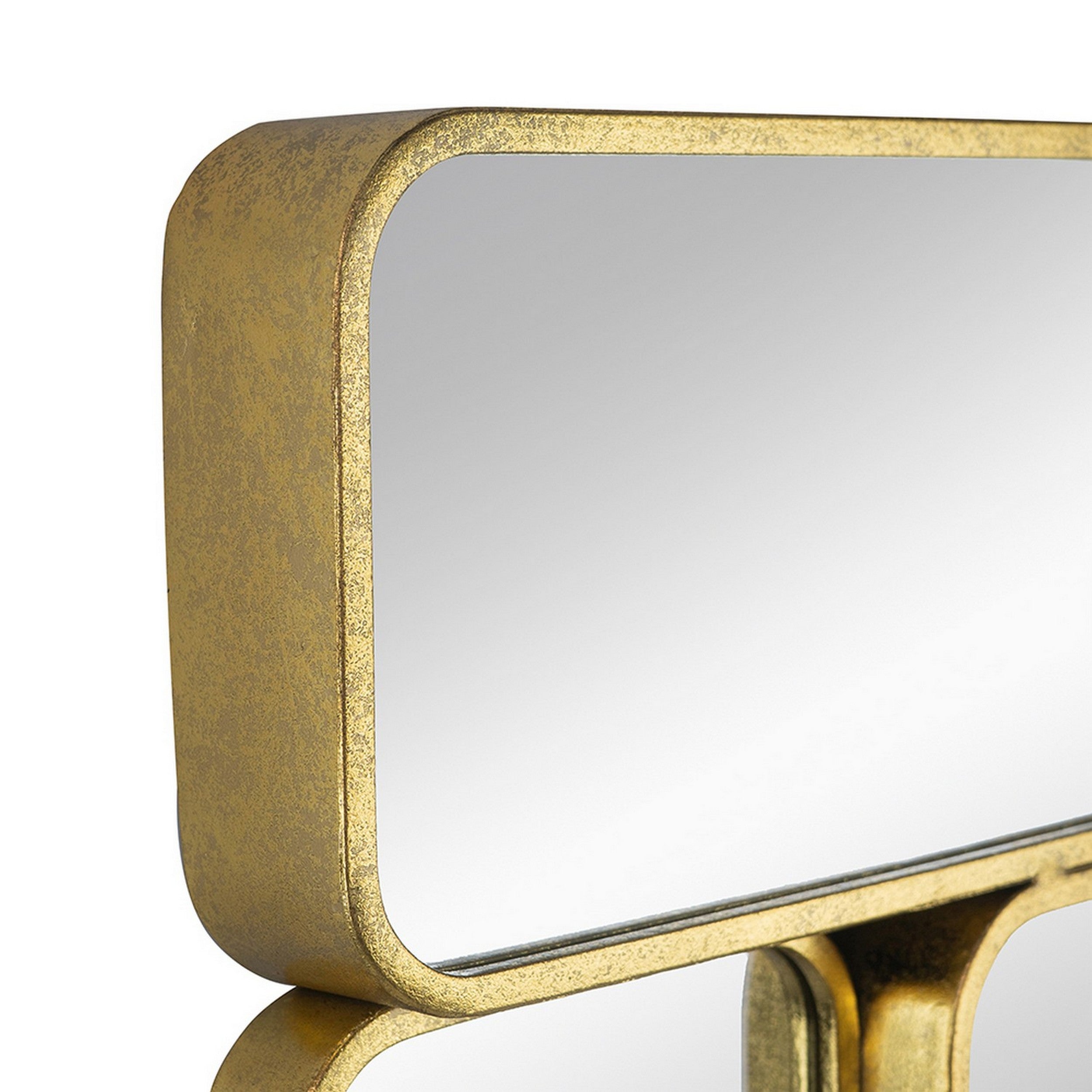 32 Inch Luxury Wall Decor Mirror 8 Gold Finished Curved Metal Frames-zoom-3