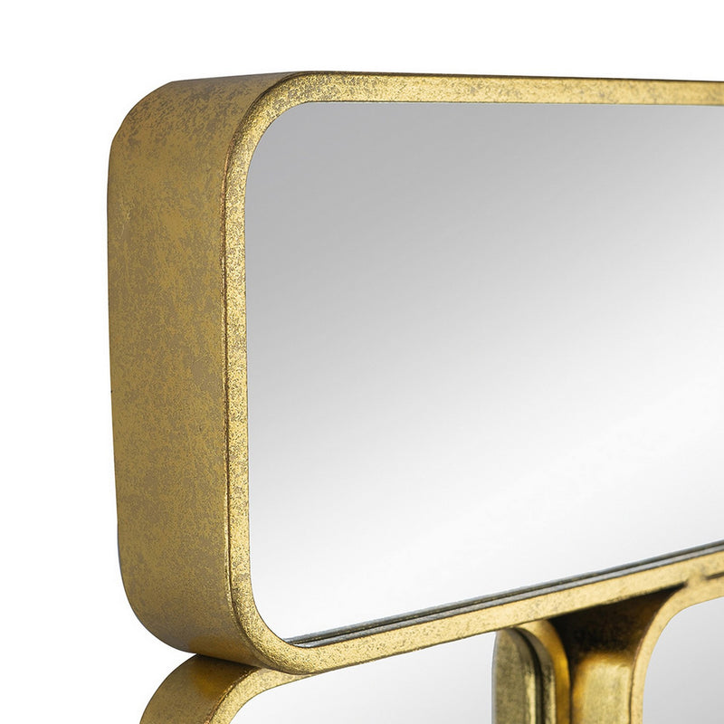 32 Inch Luxury Wall Decor Mirror 8 Gold Finished Curved Metal Frames-zoom-