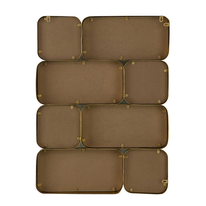 32 Inch Luxury Wall Decor Mirror 8 Gold Finished Curved Metal Frames-zoom-