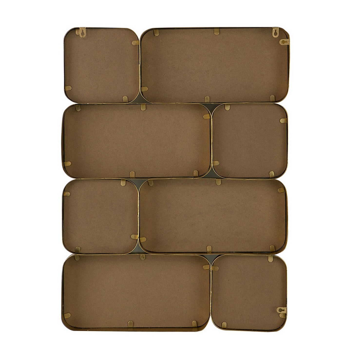 32 Inch Luxury Wall Decor Mirror 8 Gold Finished Curved Metal Frames
