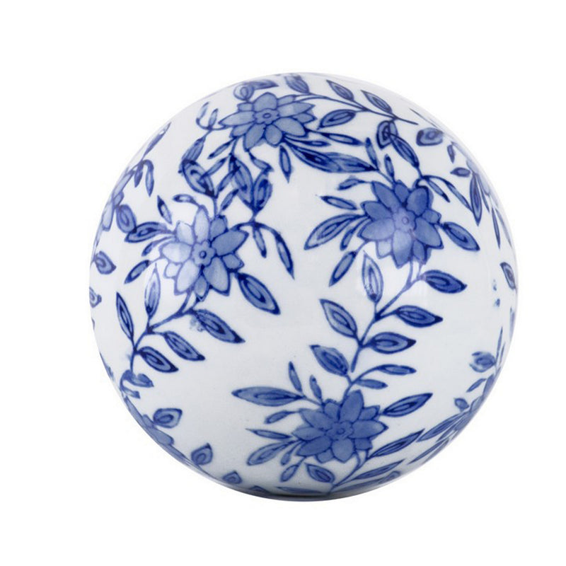 4 Inch Decorative Porcelain Stones Blue And White Print Set Of 6-zoom-