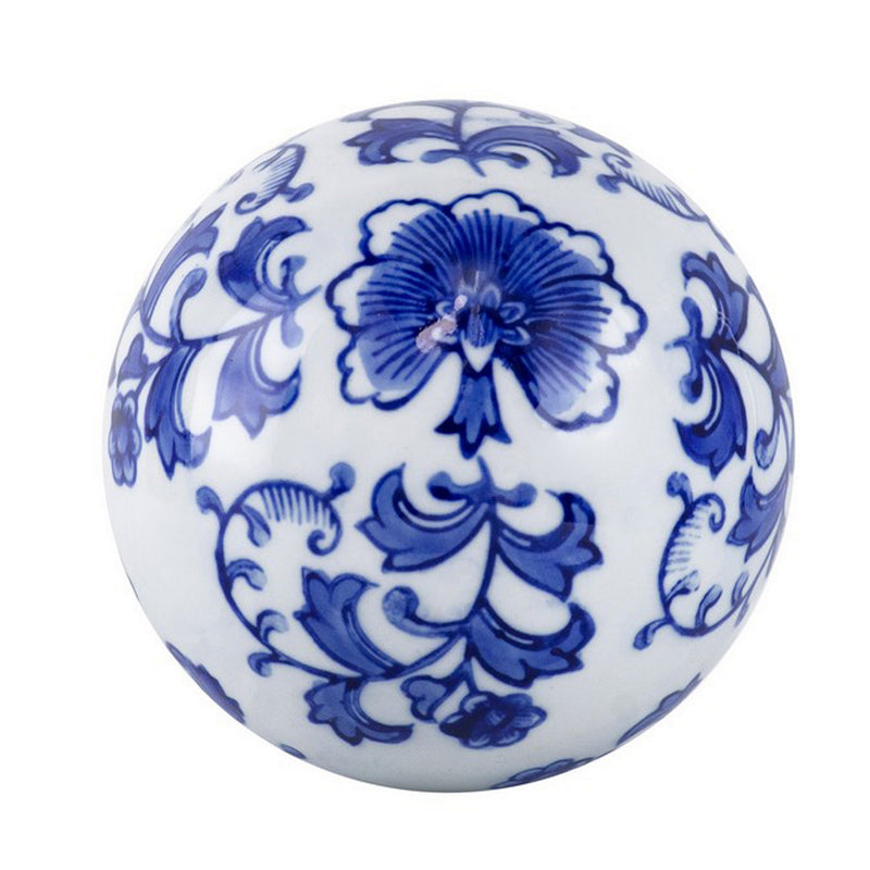 4 Inch Decorative Porcelain Stones Blue And White Print Set Of 6-zoom-