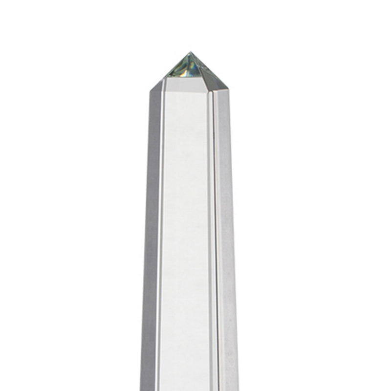 20 Inch Glass Tabletop Obelisk Accent Decor Modern Aesthetic Large Size-zoom-