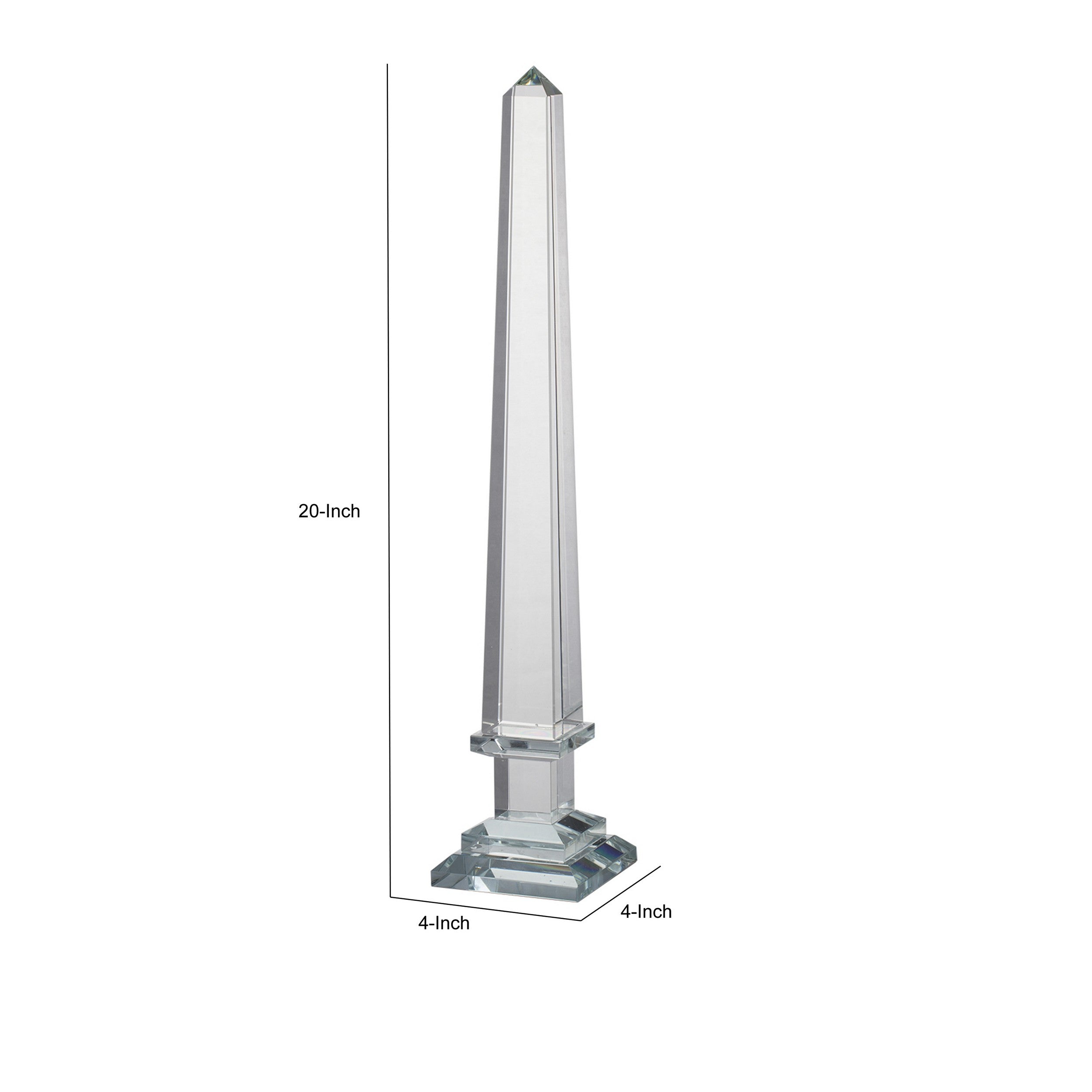 20 Inch Glass Tabletop Obelisk Accent Decor Modern Aesthetic Large Size-zoom-5