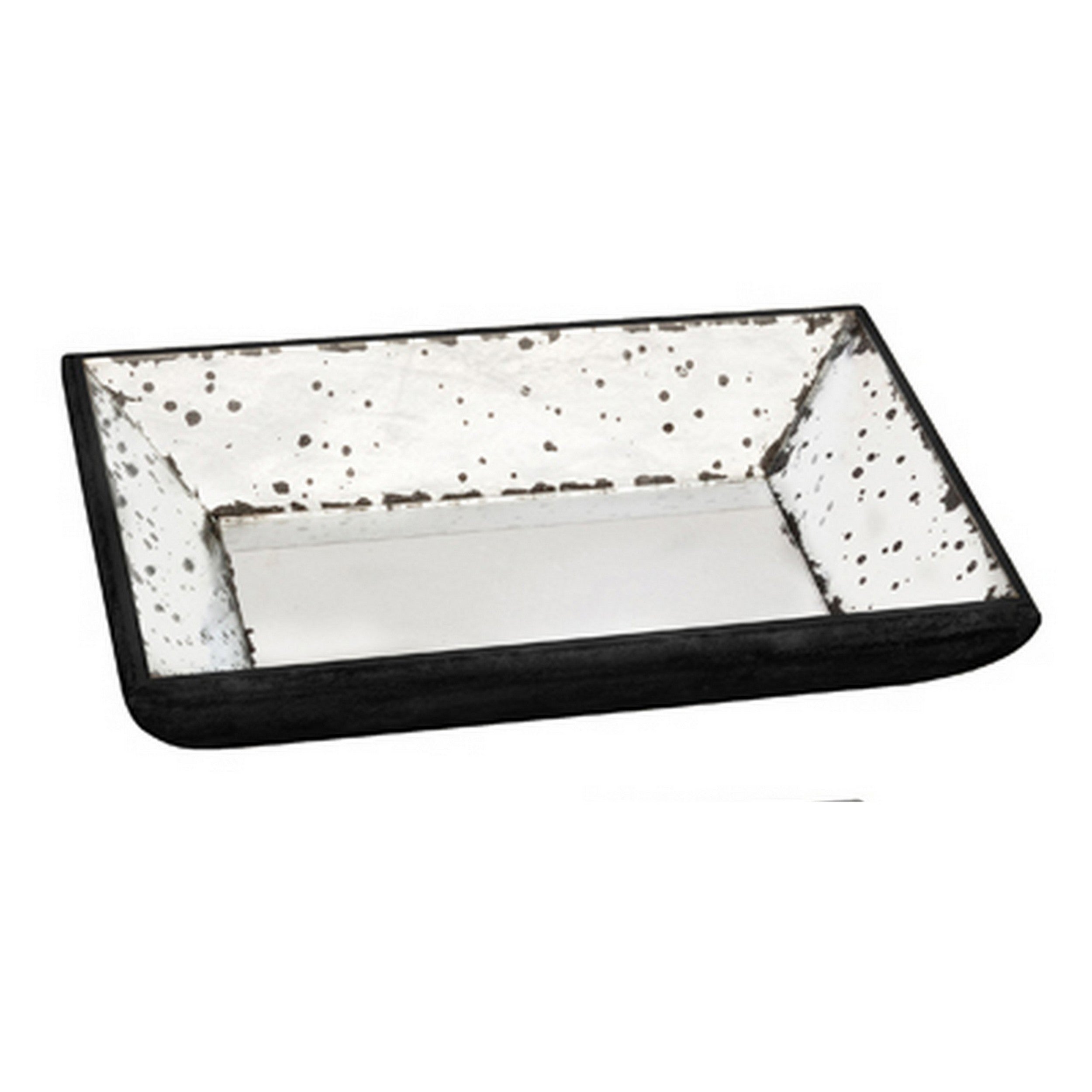 Inez 20 Inch Decorative Glass Tray Elegant Silver Mirrored Base Set Of 2-zoom-2