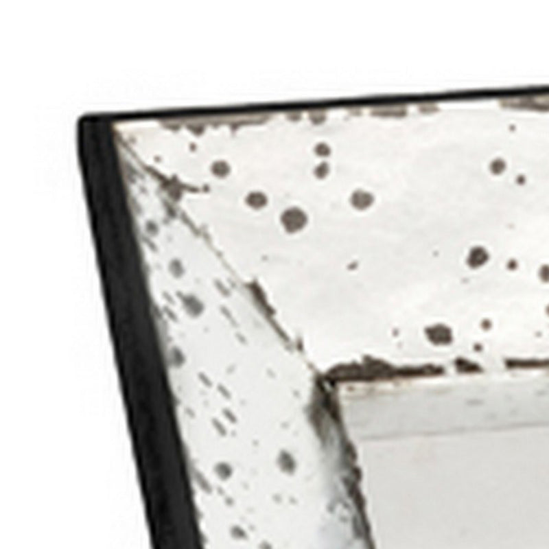 Inez 20 Inch Decorative Glass Tray Elegant Silver Mirrored Base Set Of 2-zoom-