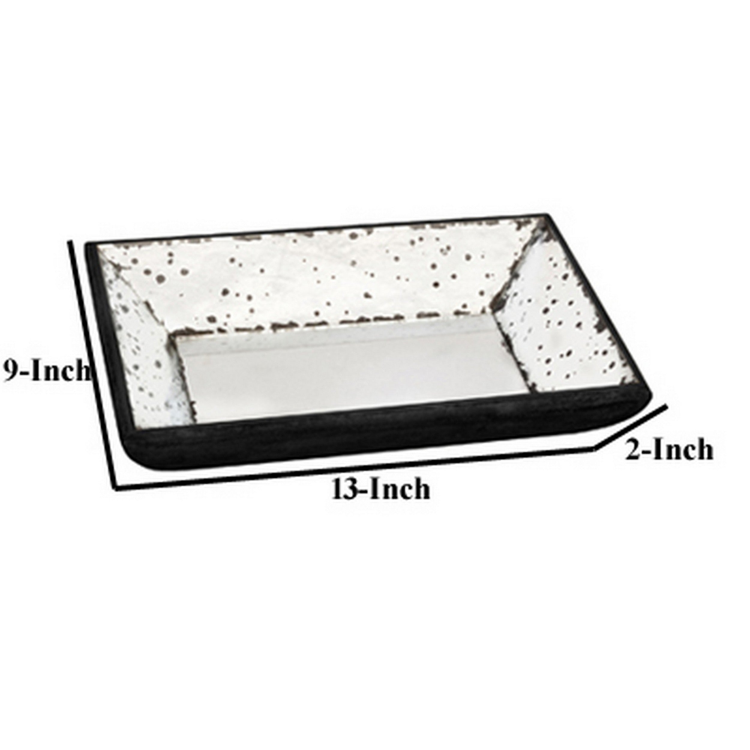 Inez 20 Inch Decorative Glass Tray Elegant Silver Mirrored Base Set Of 2-zoom-5