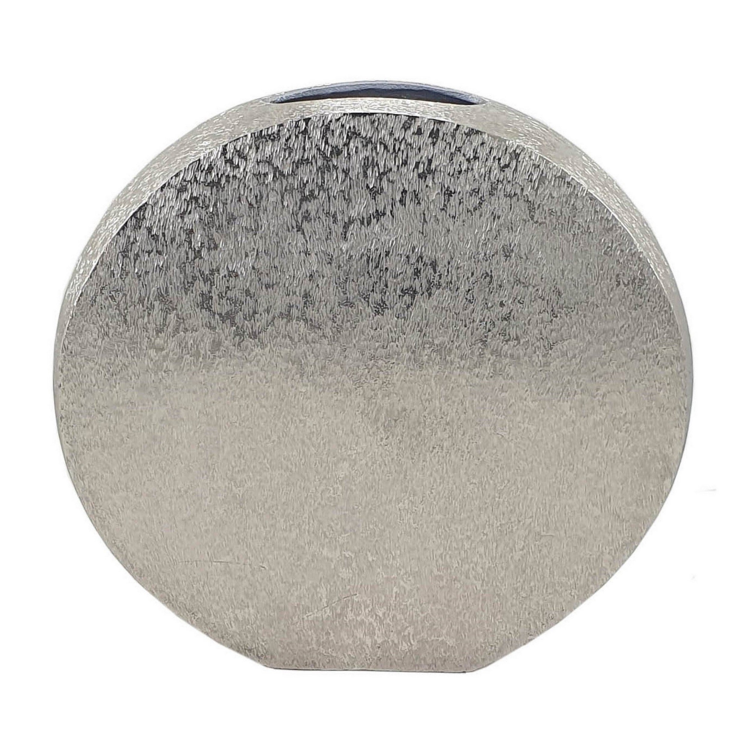 15 Inch Modern Decorative Vase Round Silver Finished Aluminum Frame-zoom-1