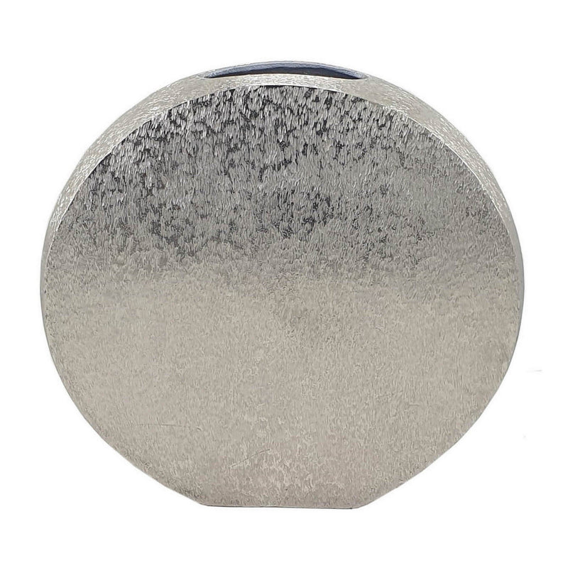 15 Inch Modern Decorative Vase Round Silver Finished Aluminum Frame-zoom-