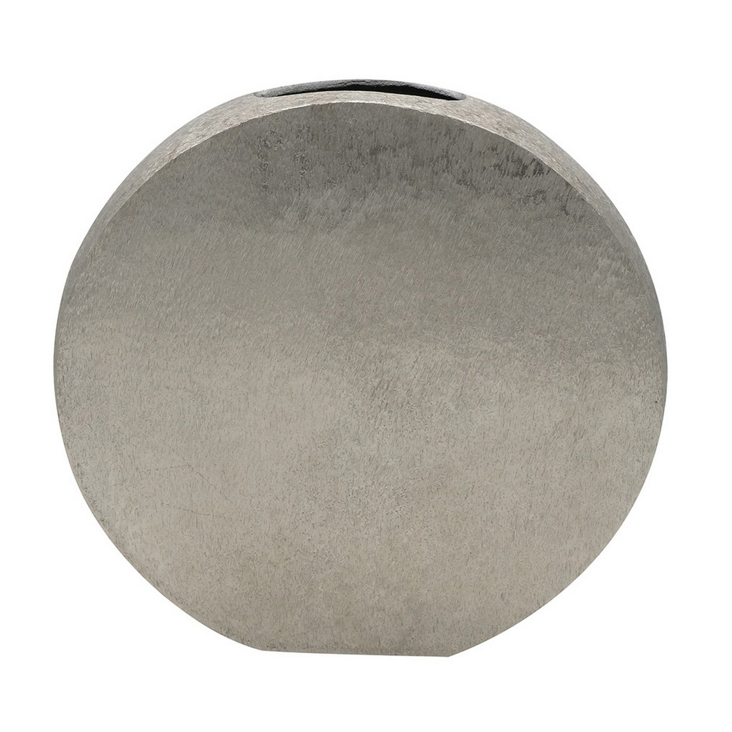 15 Inch Modern Decorative Vase Round Silver Finished Aluminum Frame