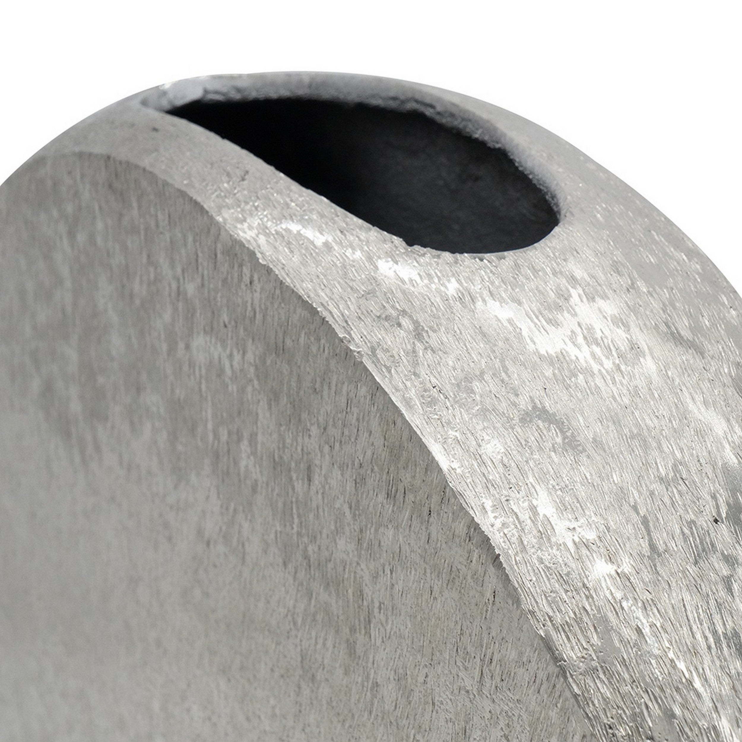 15 Inch Modern Decorative Vase Round Silver Finished Aluminum Frame-zoom-3