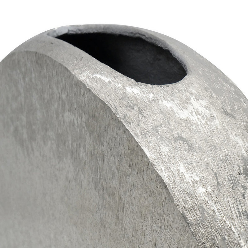 15 Inch Modern Decorative Vase Round Silver Finished Aluminum Frame-zoom-