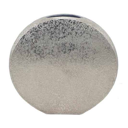 15 Inch Modern Decorative Vase Round Silver Finished Aluminum Frame