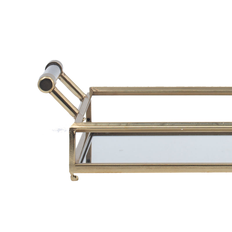 22 20 Inch Decorative Tray Mirrored Antique Gold Metal Frame Set Of 2-zoom-