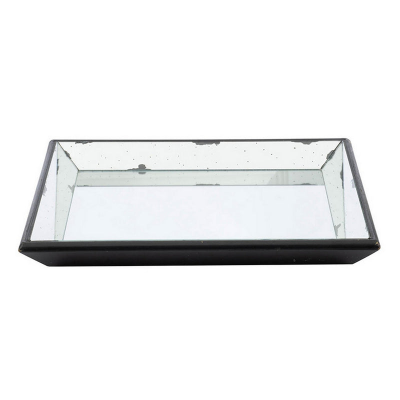Inez 20 Inch Decorative Glass Tray Silver Mirrored Wall Hanger Medium-zoom-