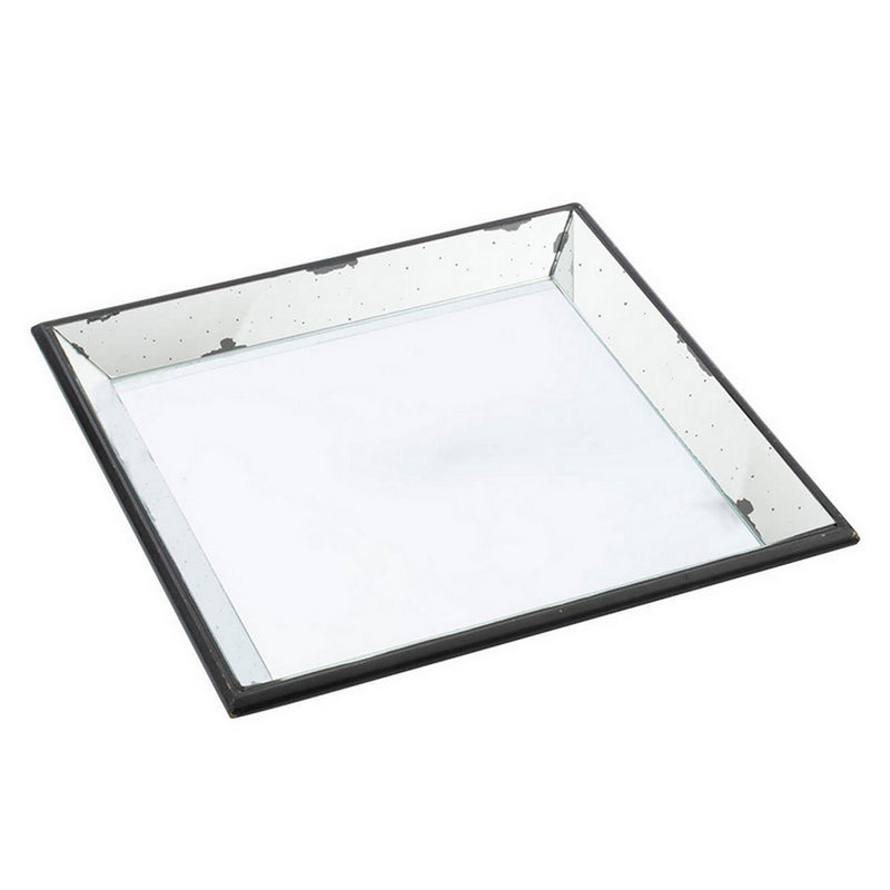 Inez 20 Inch Decorative Glass Tray Silver Mirrored Wall Hanger Medium-zoom-