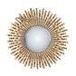 27 Inch Round Wall Mount Accent Decor Mirror Sunburst Iron Frame Gold