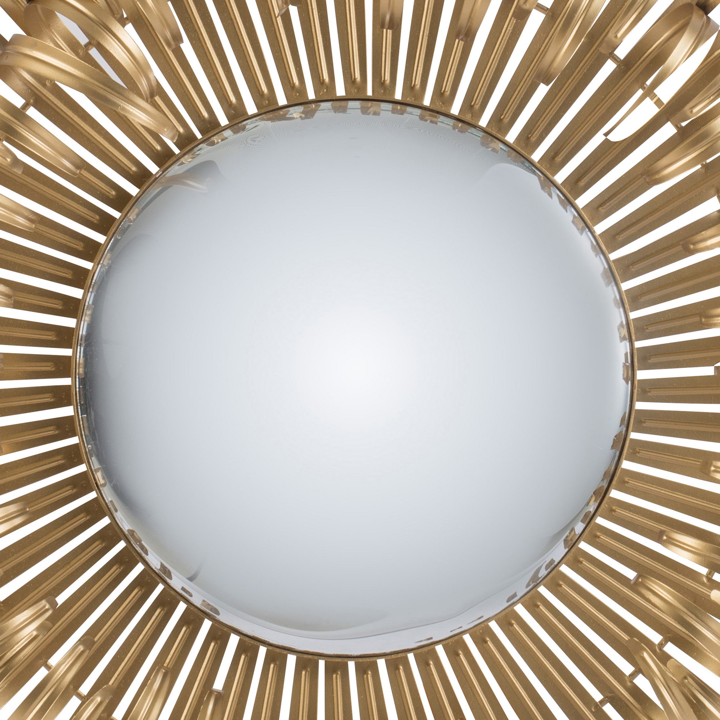 27 Inch Round Wall Mount Accent Decor Mirror Sunburst Iron Frame Gold-zoom-2