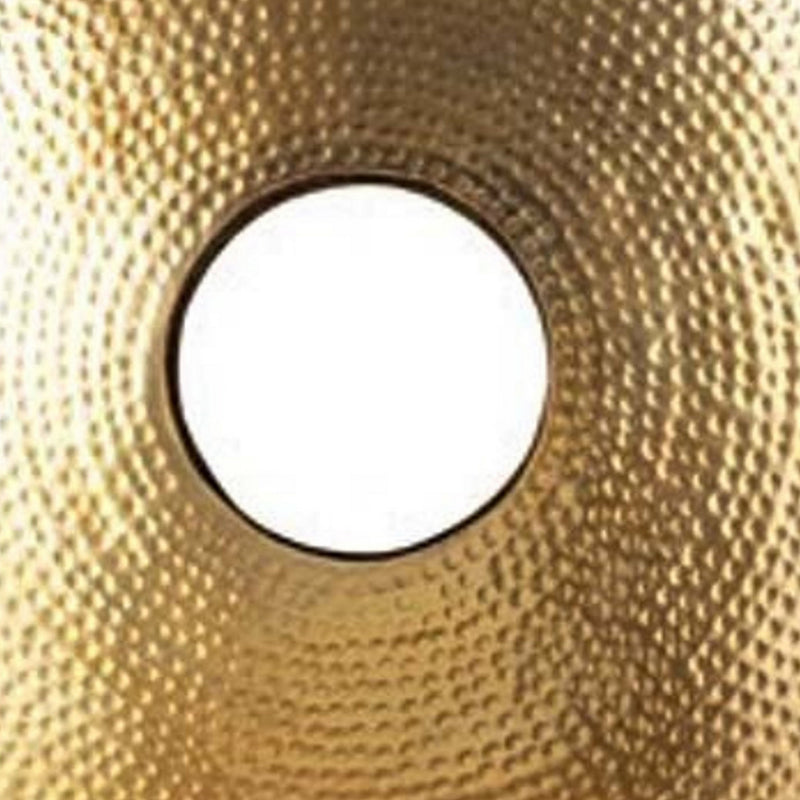 22 Inch Round Statuette Tabletop Decor Gold Disk White Marble Base-zoom-