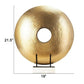 22 Inch Round Statuette Tabletop Decor Gold Disk White Marble Base