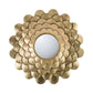 32 Inch Round Wall Mount Mirror Blooming Flower Decor Gold Finished Iron