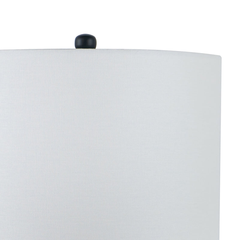 Bob 23 Inch Table Lamp with Round Drum Shade and Glass Frame White Gray-zoom-