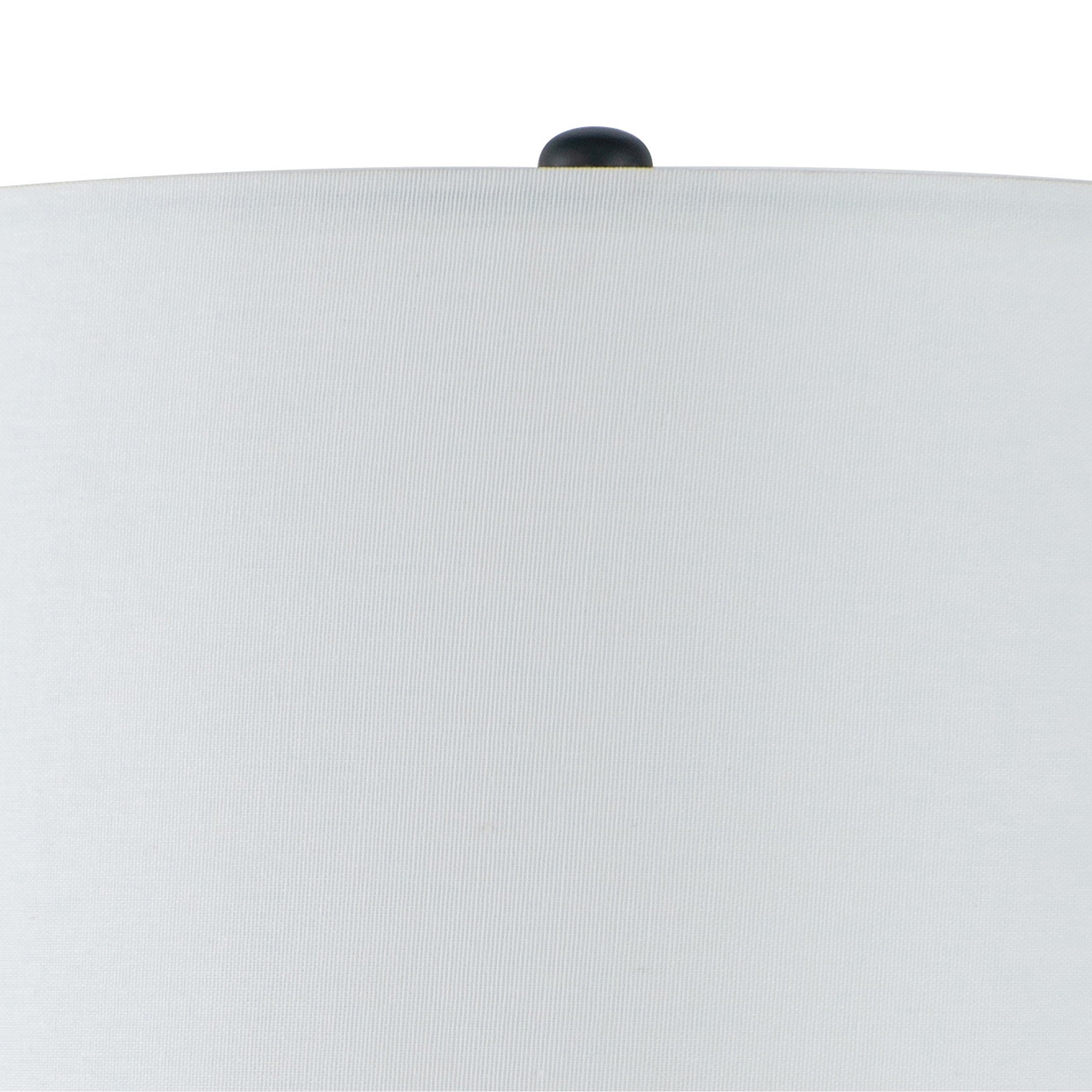 Bob 29 Inch Tall Table Lamp with Round Drum Shade Glass Frame White Gray-zoom-3
