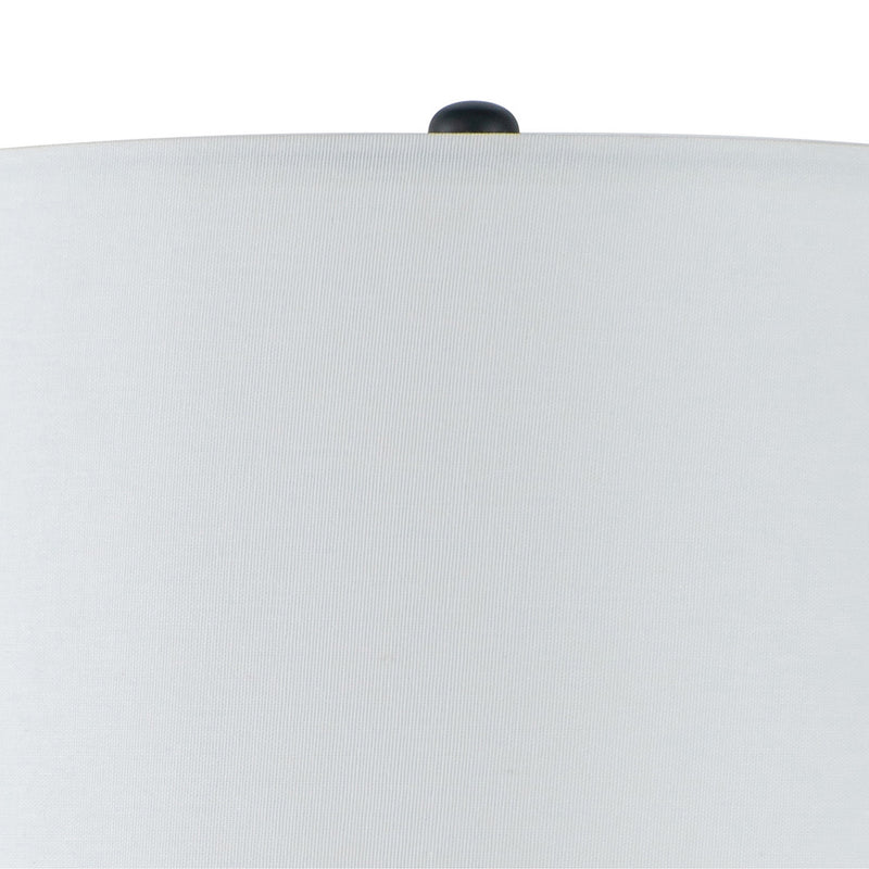 Bob 29 Inch Tall Table Lamp with Round Drum Shade Glass Frame White Gray-zoom-