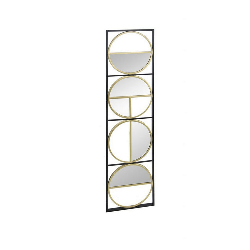 47 Inch Modern Wall Decor With 4 Varied Round Mirrors Black Metal Frame-zoom-